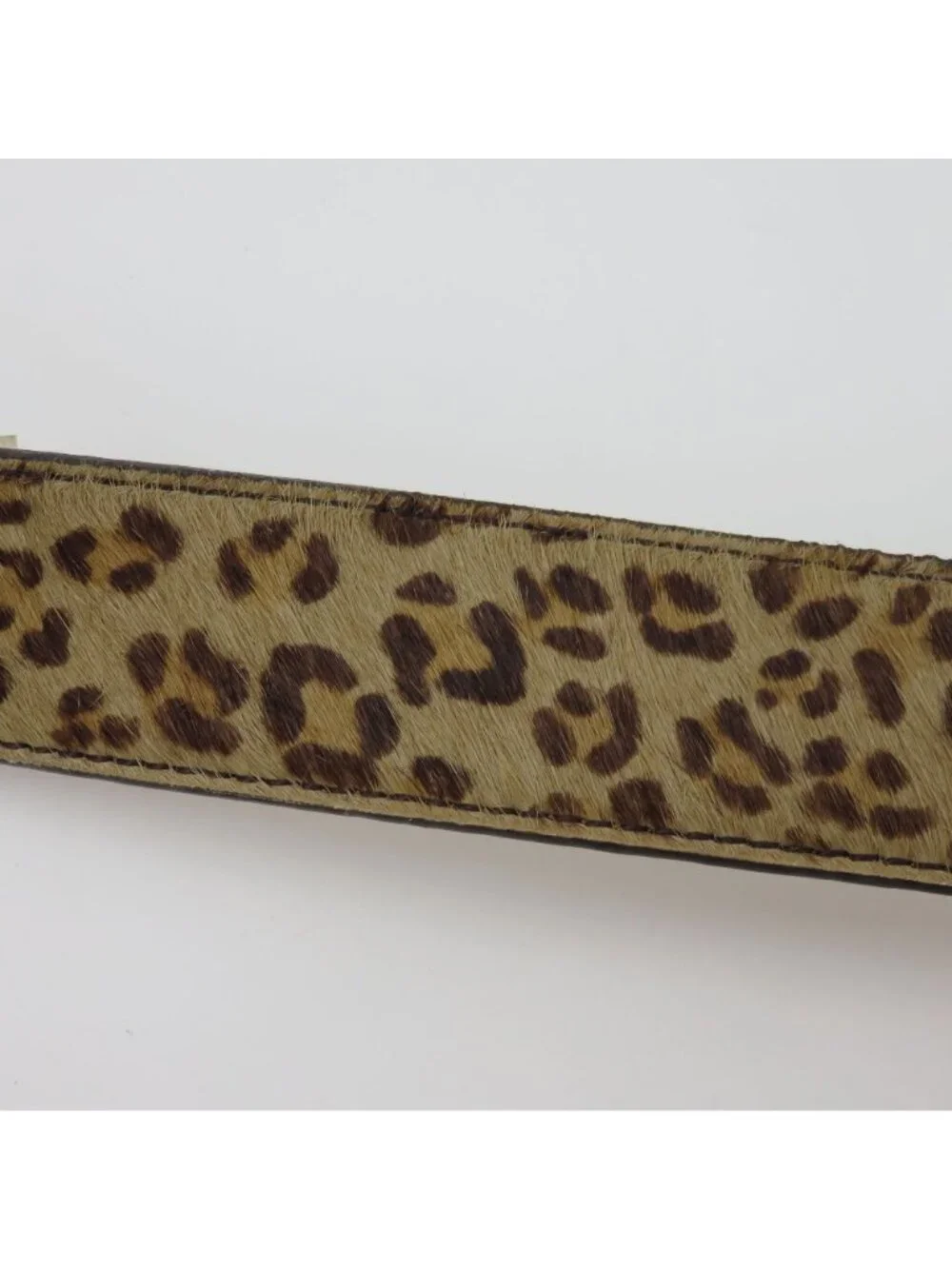 Merona Women 2XL Leopard Cheetah Animal Print Hair Leather Belt Y2K 2006 NEW